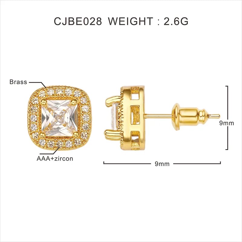 Arete en forma cuadrada con incrustaciones de cristales
