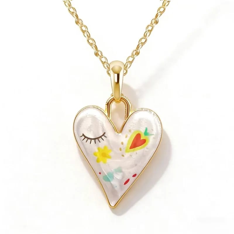 Collar en forma de corazón de ojo turco